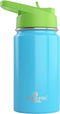 Kids Water Bottle - 12oz Blue | Leak Proof With Straw & Handle | 24 Hours Cold | Insulated, Double Wall Stainless Steel | Easy Sip Toddler Cup | C...
