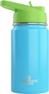 Kids Water Bottle - 12oz Blue | Leak Proof With Straw & Handle | 24 Hours Cold | Insulated, Double Wall Stainless Steel | Easy Sip Toddler Cup | C...