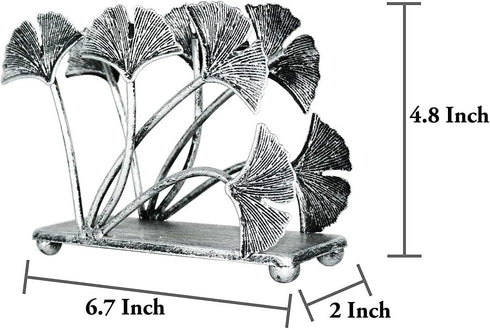 OwlGift Modern Ginkgo Leaves Design Napkin Holder for Tables, Metal Paper Napkin Storage for Kitchen, Stylish Paper Towel Dispenser, Mail Letter S...