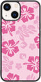 Pink Hibiscus Phone Case Compatible with iPhone 13 6.1 Inch - Shockproof Protective TPU Cute Flower Printed iPhone Case Designed for iPhone 13 Cas...