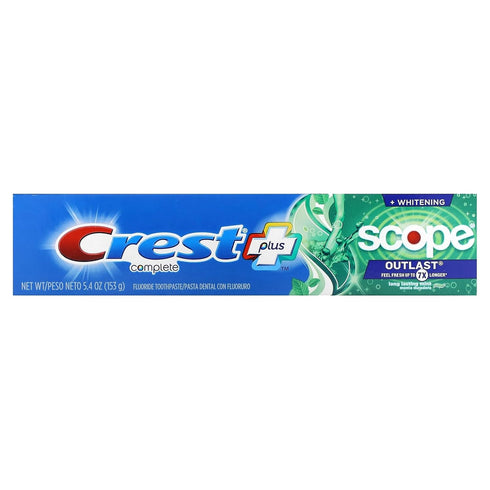 Crest + Scope Outlast Complete Whitening Toothpaste, Mint, 5.4 oz...