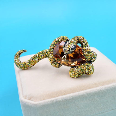 Animal Enamel Pins Large Snake and Stone Lapel Brooches Women And Men Unisex Fun Snake Brooches Badge Punk Couple Series Jewelry Coat Accessories ...