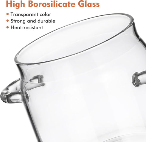 Thickened Glass Pot Clear Pots for Cooking Microwave Safe Cooking Pot for Soup Pasta Noodle Milk Food Glass Simmer Pot Glass Glassware with Lid 35...