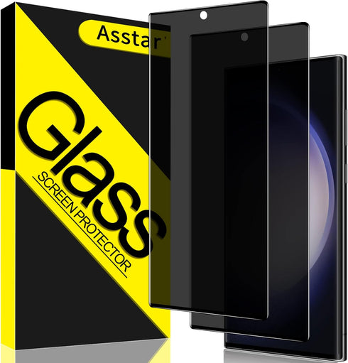 Asstar 2 Pack Samsung Galaxy S23 Ultra Privacy Screen Protector,9H Hardness Tempered Glass Screen Protector for Samsung Galaxy S23 Ultra,Anti-Scra...