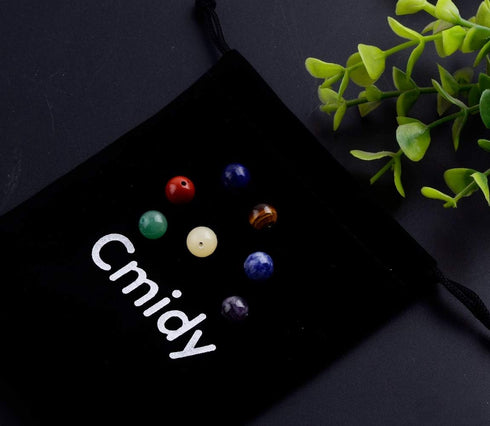 7 Chakra Natural Stone Beads Mixed 100pcs 8mm Round Genuine Real Stone Beading Loose Gemstone Amethyse Color DIY Smooth Beads for Bracelet Necklac...