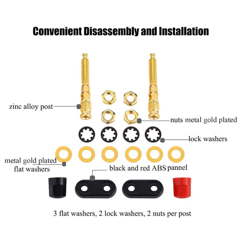 4Pcs Black and Red Plastic Shell 4mm Speaker Terminal Binding Post Power Amplifier Dual 2-Way Banana Plug Jack for Speaker Amplifier Terminal...