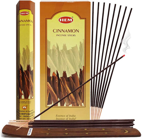 Cinnamon Incense Sticks and Incense Stick Holder Bundle Insence Insense Hem Incense Sticks...