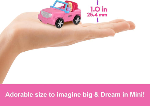 Barbie Mini BarbieLand Doll & Toy Vehicle Sets, 1.5-inch Doll & SUV with Color-Change Surprise & Tent Accessory...