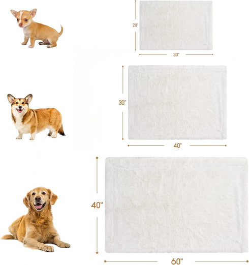 BENRON Medium Dog Blanket for Couch Bed Crate, Cozy Reversible Fleece Dog Blanket, Washable Fluffy Throw Blankets 30x40 Inches Cream White...