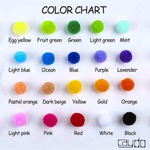 Caydo 400 Pieces 1 Inch 20 Colors Pompoms Arts and Crafts Pom Poms Balls for Hobby Supplies and Creative Craft DIY Material...
