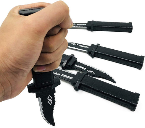 4PCS Retractable Fake Knife Toy Extension Hardcover Dagger Plastic Funny Trick Gadget Props Classic Gag Fun Prank Friend for Halloween Fools Day P...