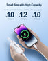 Mini Portable Charger Small Power Bank 5000mAh Battery Pack with Built-in USB C and LT Cables Ultra Compact Portable Charger for iPhone 15 14 13 1...