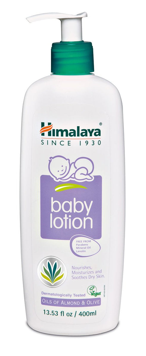 Himalaya Baby Lotion with Olive Oil and Almond Oil, Free from Parabens, Mineral Oil & Lanolin, Dermatologist Tested, 13.53 oz (400 ml)...