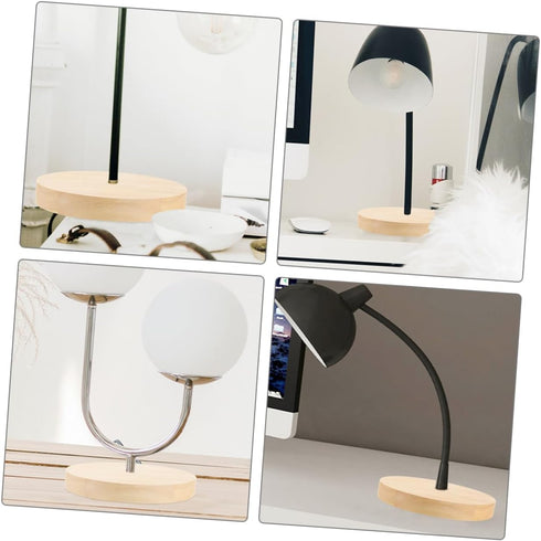 ABOOFAN Wooden Table Lamp Stand Natural Wood Base Lamp Wooden Base Bedside Lamp Round Lamp Base Solid Lamp Base Wooden Lamp Base for Lamp Repair T...