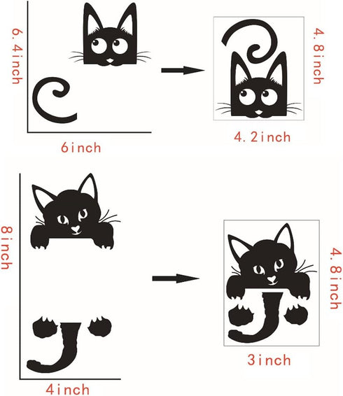 Removable Switch Sticker, 6 Pcs Cute Black Cats Cartoon Wall Sticker, Light Switch Decor Decals, Family DIY Decor Art Stickers Home Decor Wall Art...