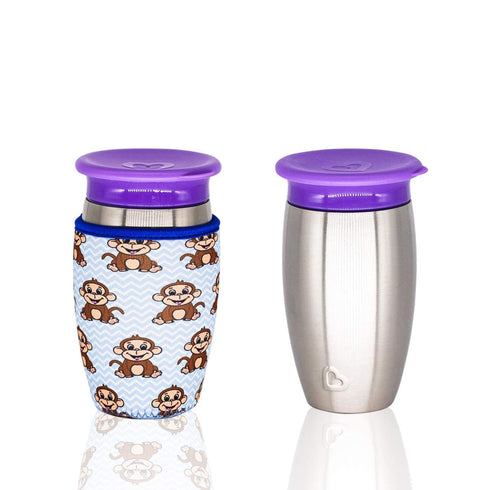 Glass Baby Bottle Sleeve for 8 oz Philips Avent | Sippy Cup Cover | Neoprene Cover | Non Slip Grip | Set of 3...