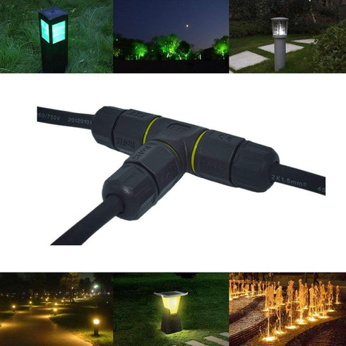 3 Way 3Pin IP68 Waterproof Junction Box,Ideal for 4.5mm-10mm Outdoor Waterprrof Junction Cable,Used for Outdoor Road Landscape Lights, car Decorat...