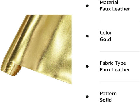 HYANG Smooth Solid Color Gold Faux Leather Sheets 1 Rolls 12 X53 (30cmX135cm),Faux Leather is Great for, Bows,Earrings HYANG-7115 HYANG-7115...