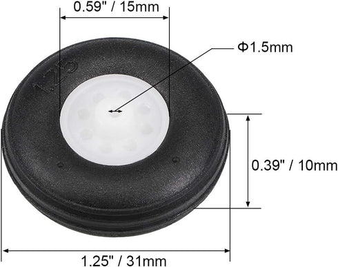 uxcell Tire and Wheel Sets for RC Airplane,PU Sponge Tire with Plastic Hub,1.25" 2pcs...