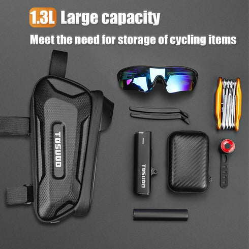 Bike Phone Holder Bike Frame Bag Bike Phone Holder Bag Touchscreen Bike Bag Phone Mount Bag Bike Cell Phone Bag for Men Compatible Phone Under 7.2...