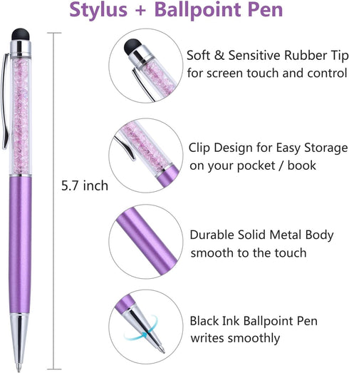 Stylus Pens for Touch Screens, OKRAY 6 Pack Ballpoint Pen with Stylus Tip Black Ink Stylus Pen Compatible with iPad/Tablet, E-Book Reader, iPhone,...