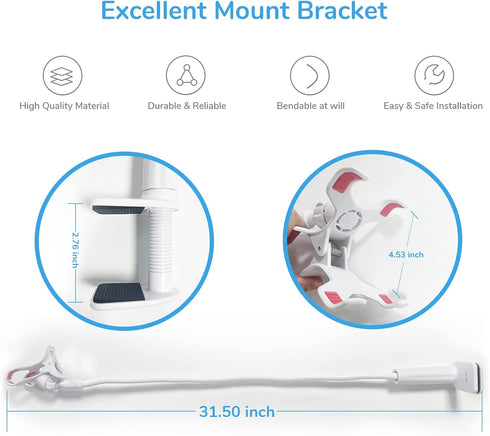 TakTark Universal Baby Camera Mount, Flexible Baby Camera Holder, Baby Monitor Shelf, Baby Camera Stand for Crib Nursery,1080P Indoor Alert Compat...