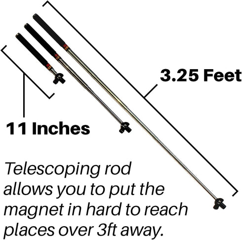 Magnet Pal MagnetStick 39" Telescoping Magnetic Pickup Tool, Retractable Magnet Pickup Tools, Picker Upper Grabber with Neodymium Anti-Rust Magnet...