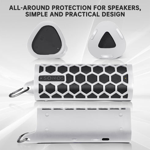 Protective Cover Carrying Silicone Case Compatible with Sonos Roam 2 / Sonos Roam Wireless Portable Bluetooth Speaker (White)...