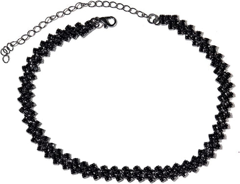 Crystal Choker Rhinestone Necklace Diamond Row Necklaces Multi-Row Crystal Chokers Necklace Gold Silver Chain Minimalist Jewerly Sparkly Party Pro...