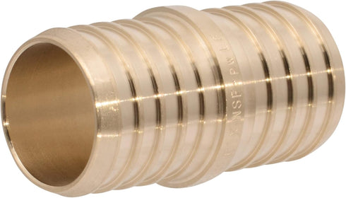 SharkBite 1-1/4 Inch Crimp Coupling, Brass Plumbing Fitting PEX Pipe, PE-RT, UC0135...