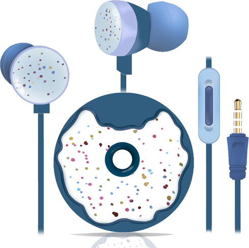 Donut Kids Earbuds for School, Earbuds for Kid Size Wired Earphones & in-Ear Headphones with Microphone and Lovely Earbuds Storage Case Gifts for ...