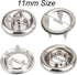 80 Sets 11mm Snaps Buttons Fastener , 7/16Inch Stainless Steel Open-Ring Cap Gripper Grip Prong No-Sew Button Fasteners Studs for DIY Baby Clothes...