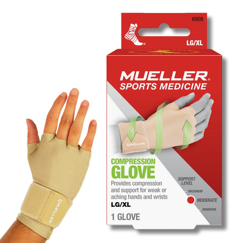 MUELLER Sports Medicine Arthritis Compression Glove, Hand and Wrist Support, Fits Right or Left Hand, Pain Relief for Men and Women, Beige, Large/...