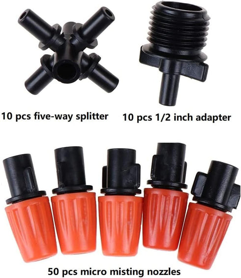 Garden Irrigation Sprinklers Head Five Head Drip Irrigation Emitters 360° Micro Irrigation System 1/2 inch Drip Irrigation Parts for Patio,Lawn,Gr...