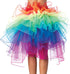 NHSUNRAY Women Girls Dancing Tutu Skirt Layered Organza Lace Rainbow Bustle Skirt Ruffle Tiered Clubwear,Multi-Color One Size with Adjustable Ribb...