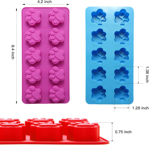 6PCS Silicone Molds Puppy Dog Paw and Bone, Elegant Chocolate Molds for Baking, Non-Stick gummy molds, Dog Treat Molds, Used for Chocolate, Candy,...