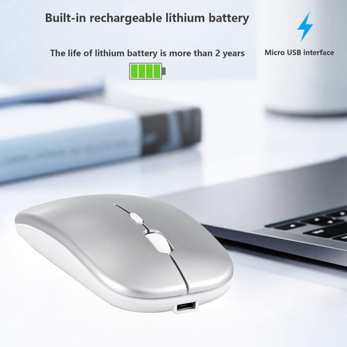 Wireless Bluetooth Mouse for Apple iPad iPhone MacBook Android Samsung Tablet Phone Dual-Mode Rechargeable 2.4G Portable Computer Mice for Windows...