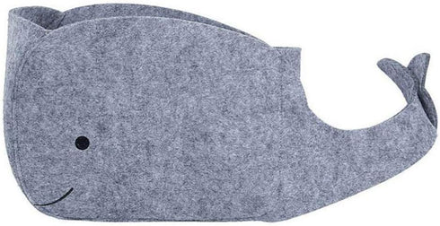 STOBOK Felt Storage Bin, Whale Shaped Storage Basket Fabric Foldable Storage Bin Sundries Organizer Toy Storage Bin for Home Nursery Toys Containe...