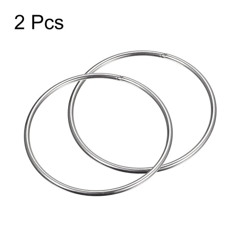 uxcell 304 Stainless Steel O Rings, 2pcs 120mm(4.72") Outer Dia. 5mm Thickness Multi-Purpose Metal Welded O-rings Round Rings for Hardware Luggage...