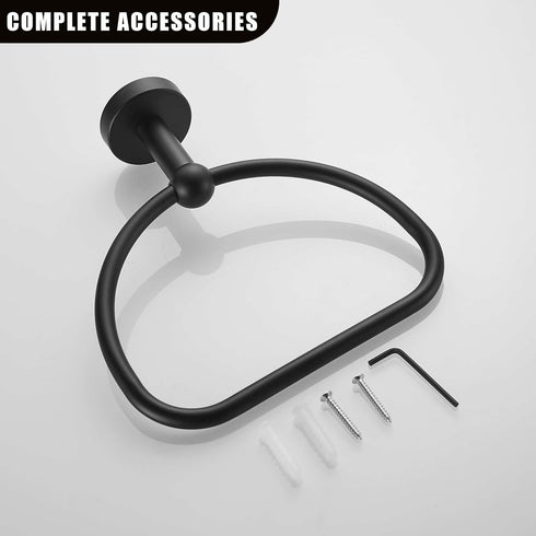 Leyden Matte Black Toilet Paper Holder and Hand Towel Holder, 2 Pieces Bathroom Hardware Accessories Set, SUS304 Stainless Steel Sturdy Wall Mount...