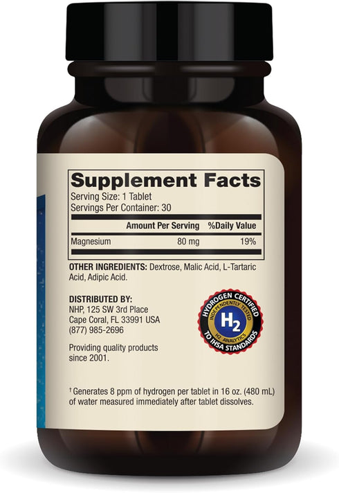 Dr. Mercola H2 Molecular Hydrogen - Supports Healthy Aging, Cellular Energy & Brain Health - with Elemental Magnesium - GMO-Free, Gluten-Free & So...