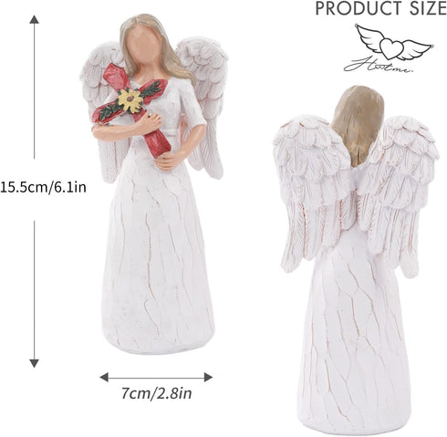 Sympathy Angel Figurine, Angel Holding A Cross Collectible Figurine - I Pray That You Grow in Christian Faith All The Days of Your Life - A Gift t...