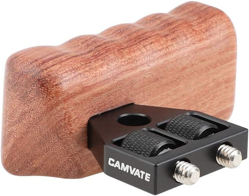 CAMVATE DSLR Wood Wooden Handle Grip Mount Support for DV Video Cage Rig (Left Hand) - 1242...