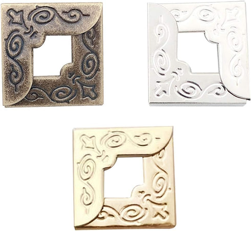150PCS Book Corner Protector Metal Corner Cover for Scrapbook Album Menu Folder Include 50PCS Gold, 50PCS Silver and 50PCS Bronze...