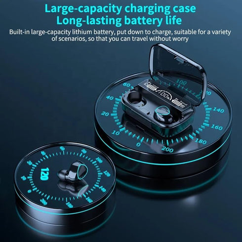 VIVIDUS Wireless Earbuds M10, Earphones with Wireless Charging Case, IPX8 Waterproof, 9D Stereo Noise Cancelation, 180 Hours Playtime, Touch Contr...