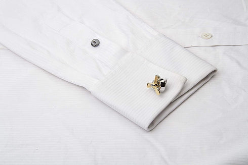Aeroplane Propeller Cufflinks for Men (Silver & Gold)...