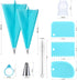 34Pcs Piping Bags and Tips Set, Bake Cake Decorating Kit with 24 Stainless Steel Tips, 2 Reusable Silicone Pastry Bags, 3 Icing Smoother, 2 Couple...