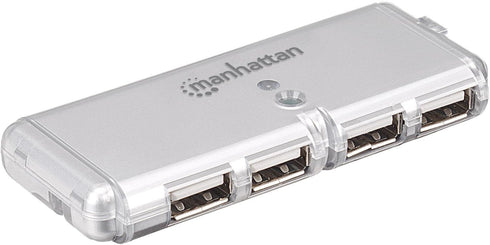 Manhattan 4-Port Hi-Speed USB Pocket Hub - Silver (160599)...