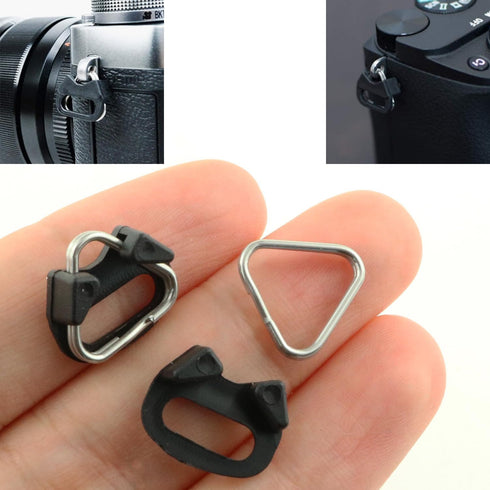 2Pairs 4PCS Stainless Steel Triangle Split Ring Stainless Steel Lug Ring Camera Strap Triangle Split Ring Adapter riangle Split Ring Hook Plastic ...