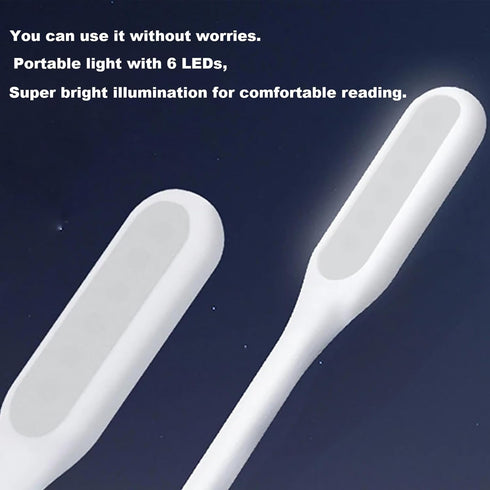 Mini USB Light, Portable Book Reading Lamp with 6 LEDs Protect Eyesight, USB Powered for Power Bank Computer Laptop Flexible Bendable Night Light-...